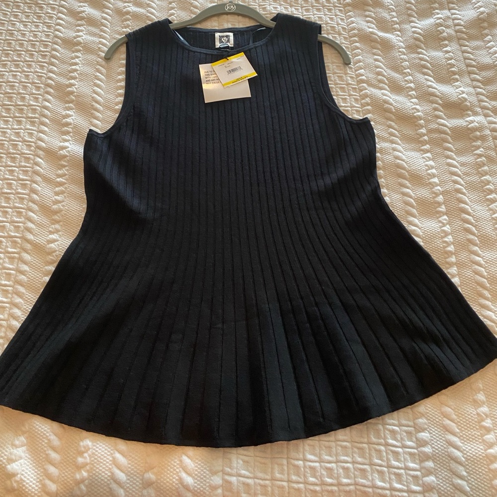 Ann Klein Ribbed Blouse
